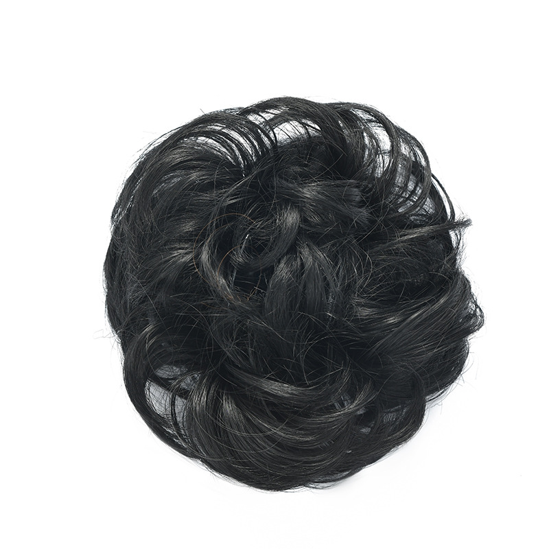 Cross-border claw clipped flower bud wig, Korean-style half-bun hairstyle, fluffy bride's curly hair, synthetic fiber high-temperature silk Specification image