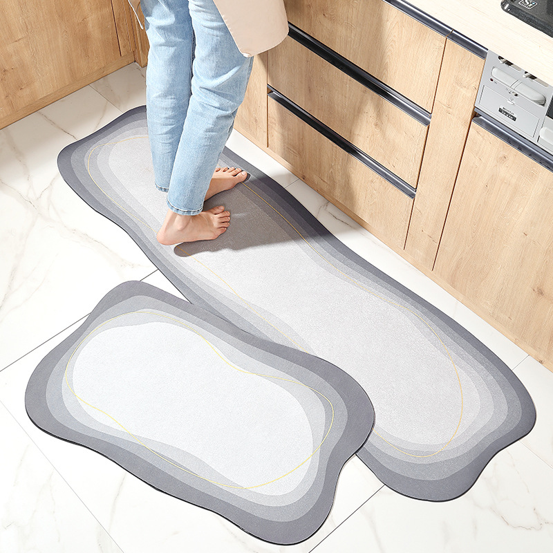 Nordic ins kitchen floor mat oil proof non-slip carpet household wipes free wash foot mat flushable quick dry waterproof pad thumbnail