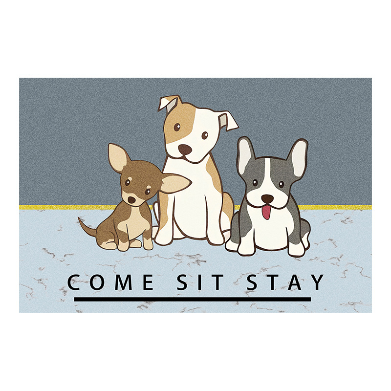 Nordic minimalist crystal velvet floor MATS, anti-slip and water-absorbent entrance floor MATS, cartoon ins style bathroom, entrance hall and toilet Item Picture