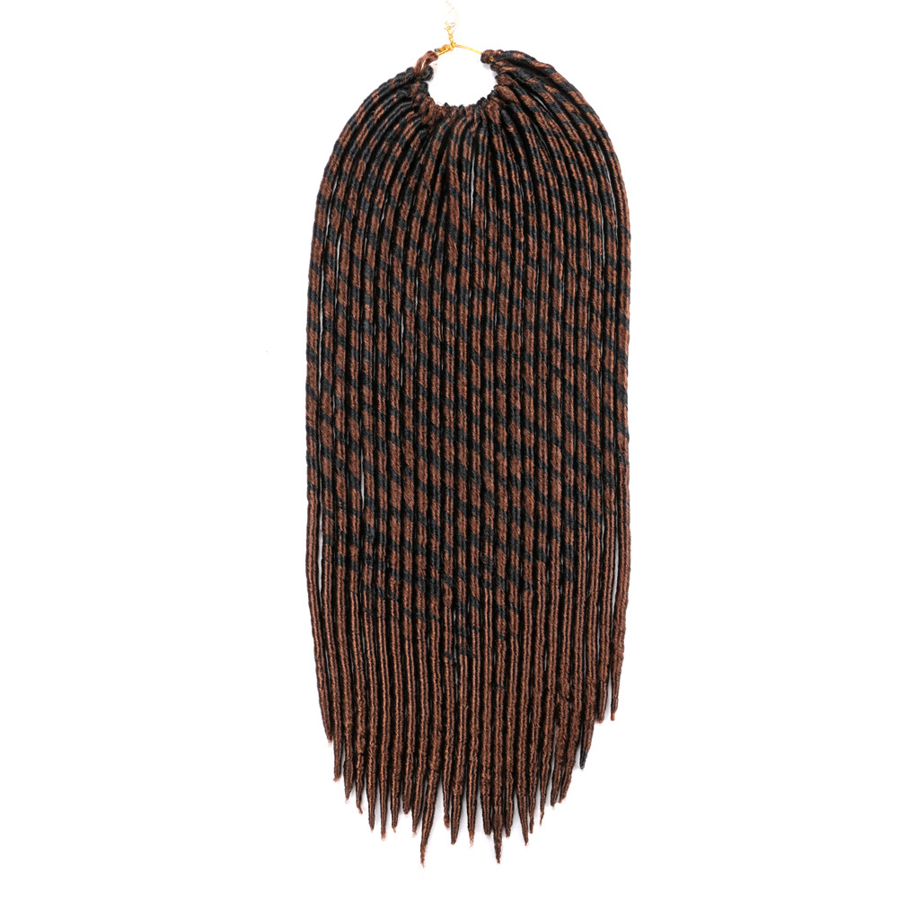 Wholesale chemical fiber, African hand-twisted, pointed tail, bucket-curved, European and American women's wig, FauxLocsCrochet Hair Specification image