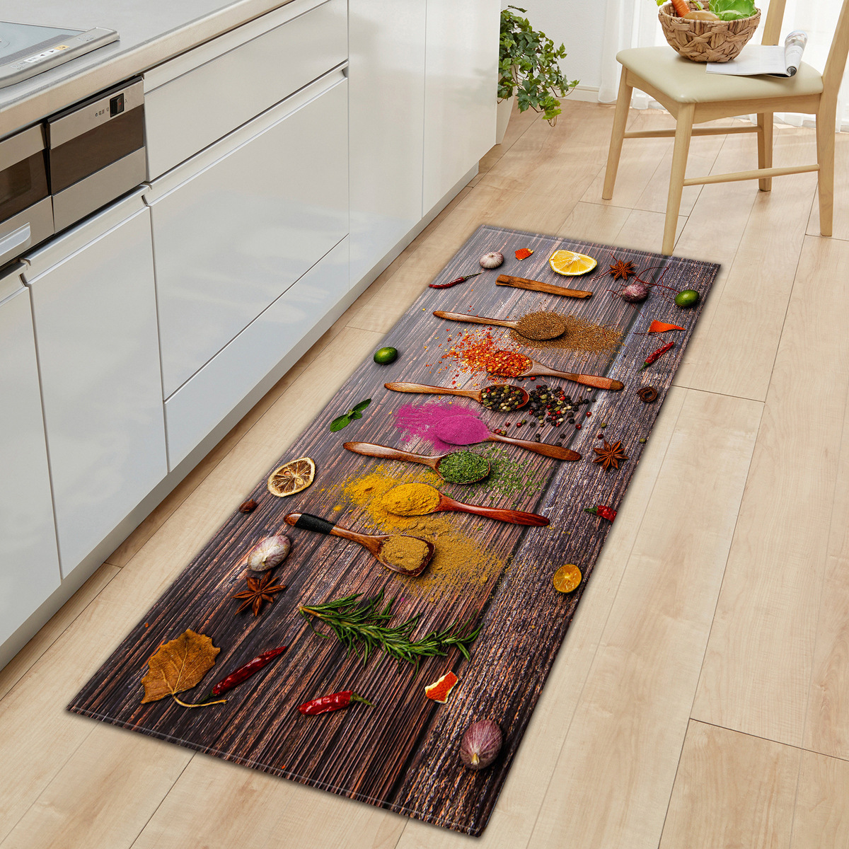 Cross-border new household tableware, door mat, kitchen absorbent long strip, bedroom anti-slip floor mat, living room carpet consignment 1 Specification image