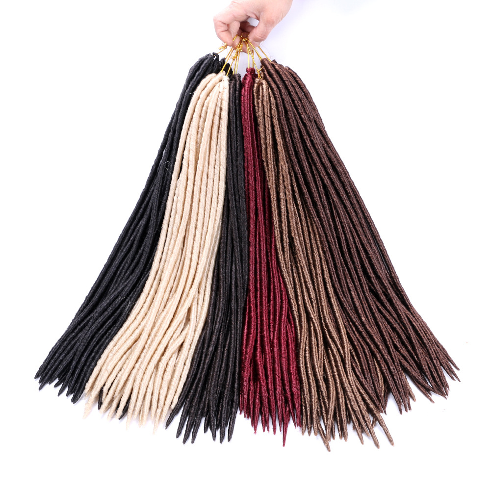 Wholesale chemical fiber, African hand-twisted, pointed tail, bucket-curved, European and American women's wig, FauxLocsCrochet Hair