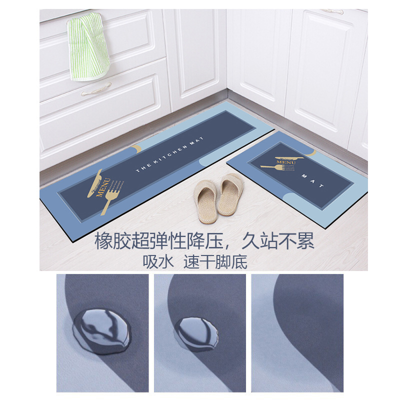 Wholesale diatom mud floor MATS, bathroom water-absorbing and anti-slip soft rectangular foot MATS, household quick-drying kitchen MATS Specification image