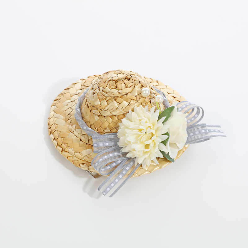 韩版复古时尚花朵草帽夏季防晒透气户外遮阳帽网红小清新气质帽子