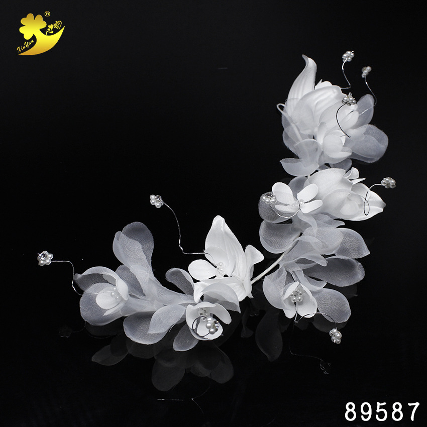 Korean-style beautiful bride headwear photo studio makeup travel commemoration Youth fabric fashion children's hair accessory diy half ring Specification image
