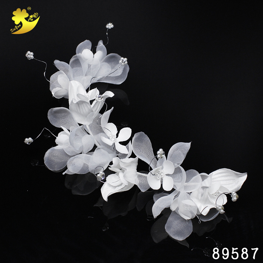 Korean-style beautiful bride headwear photo studio makeup travel commemoration Youth fabric fashion children's hair accessory diy half ring Item Picture