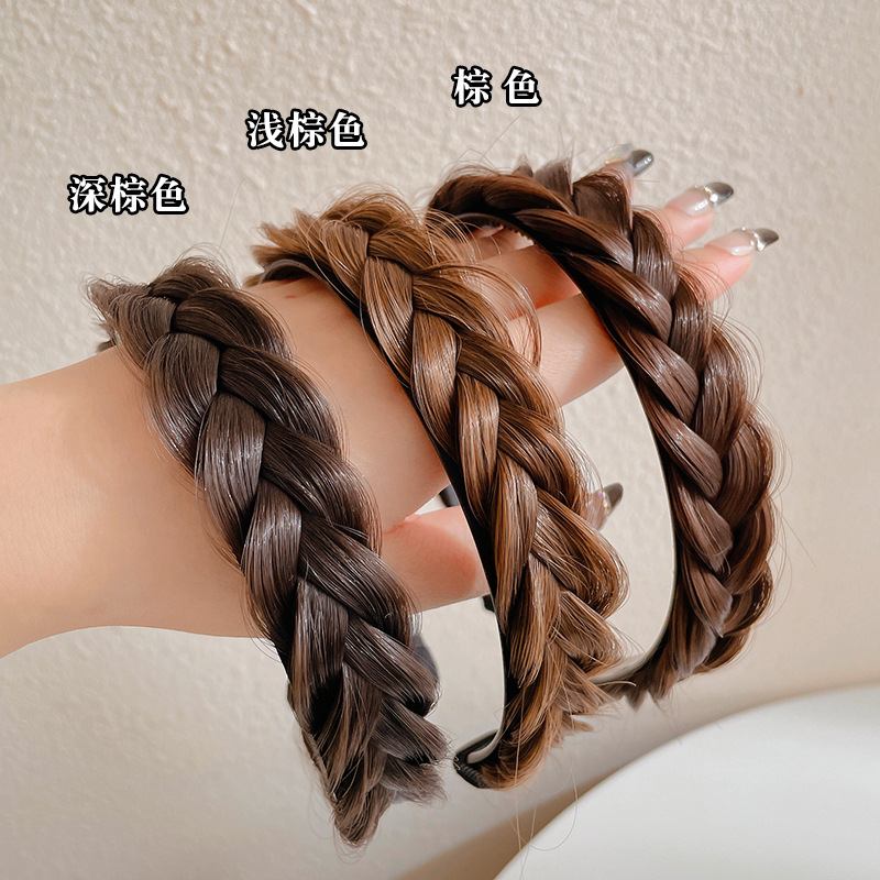 Braids, false hair bands, handcrafted fishbone braids, braided hair bands for women, popular headwear, high cranial top pressure, anti-slip hair clips Specification image