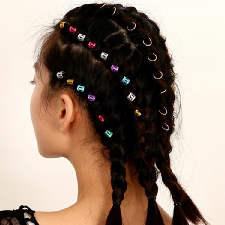 braid cuff, hair loop, wig, hollowed-out embossed flower tube, aluminum ring, aluminum ring Specification image