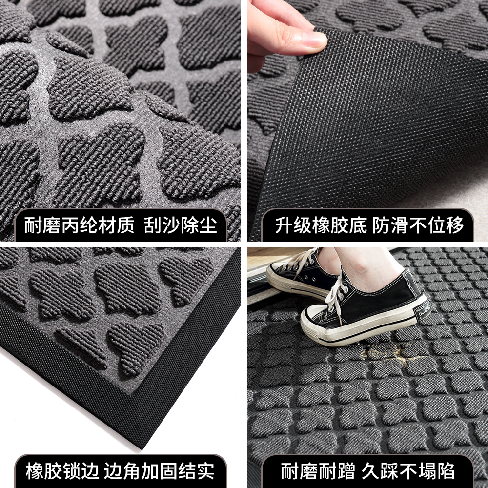 The company building entrance mud scraper mat, outdoor anti-slip rubber floor mat, hotel entrance foot mat, shopping mall advertising carpet details Picture