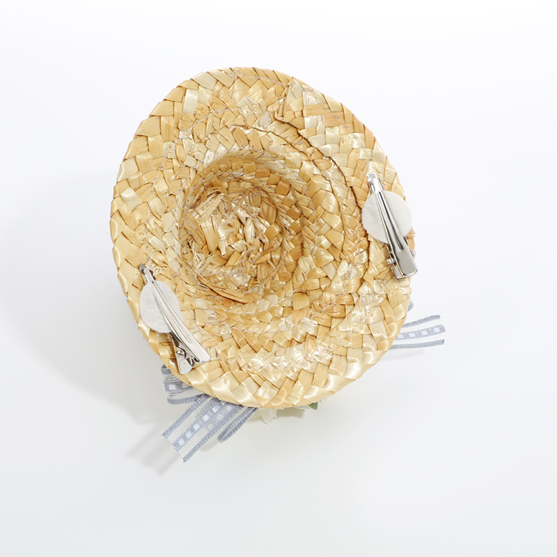 Korean retro and fashionable flower-shaped straw hat, summer sun protection and breathable outdoor sun hat, popular and fresh style hat Specification image