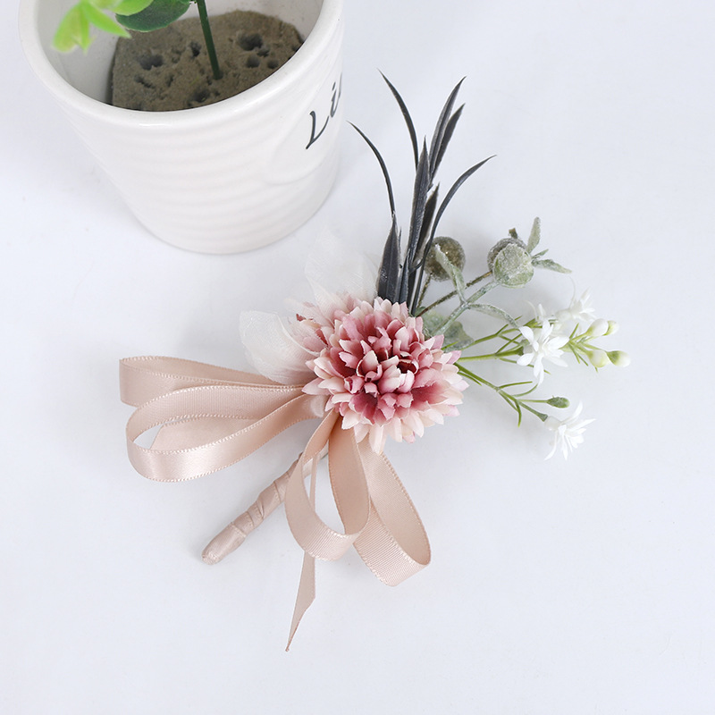 欧美胸花仿真花结婚新娘婚礼胸前配饰胸针布艺新郎礼服饰品