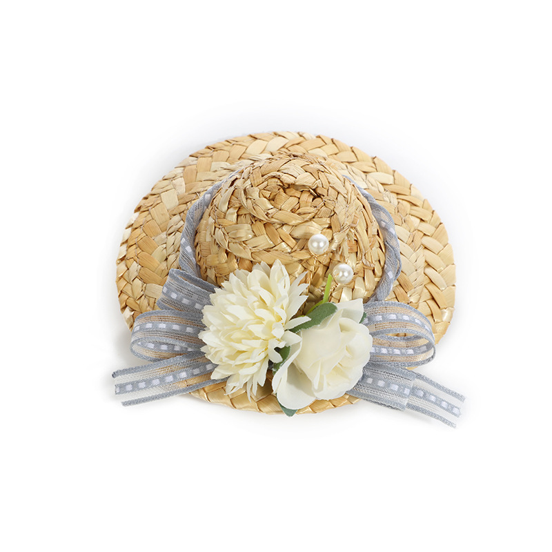 Korean retro and fashionable flower-shaped straw hat, summer sun protection and breathable outdoor sun hat, popular and fresh style hat Item Picture