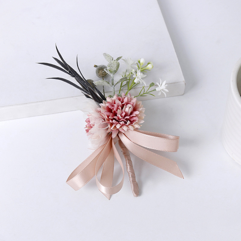 European and American corsages, artificial flowers, wedding bride's chest accessories, brooches, fabric, groom's dress accessories details Picture