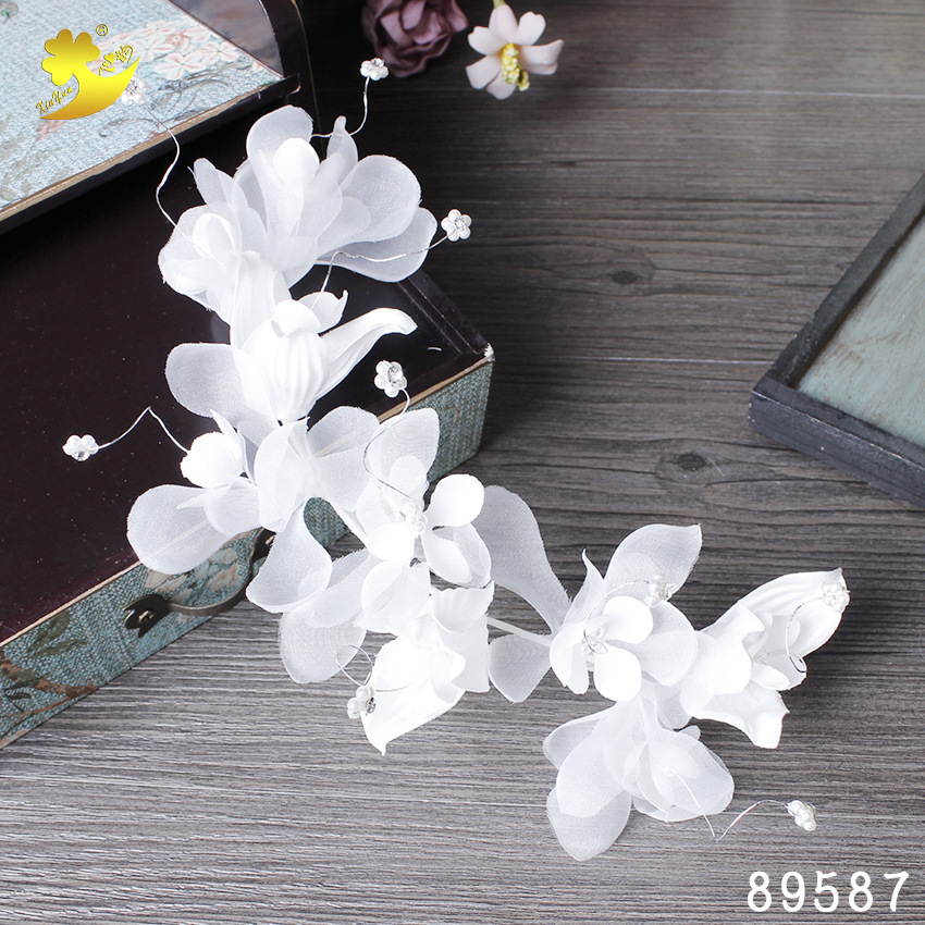 Korean-style beautiful bride headwear photo studio makeup travel commemoration Youth fabric fashion children's hair accessory diy half ring