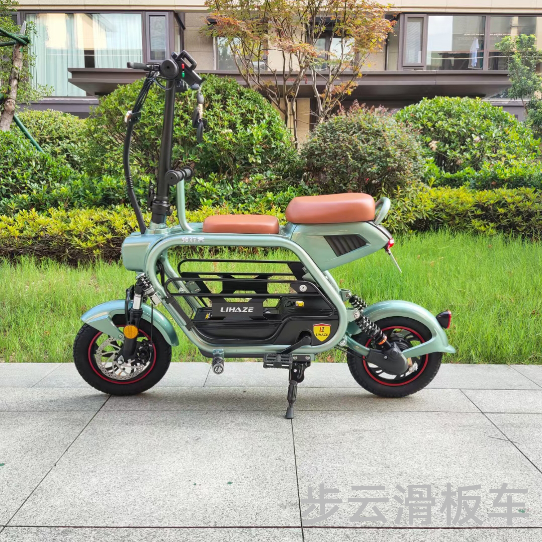 Buyun electric bicycle, two-seater electric bicycle, mother and child seat, commuter electric bicycle with basket key details Picture
