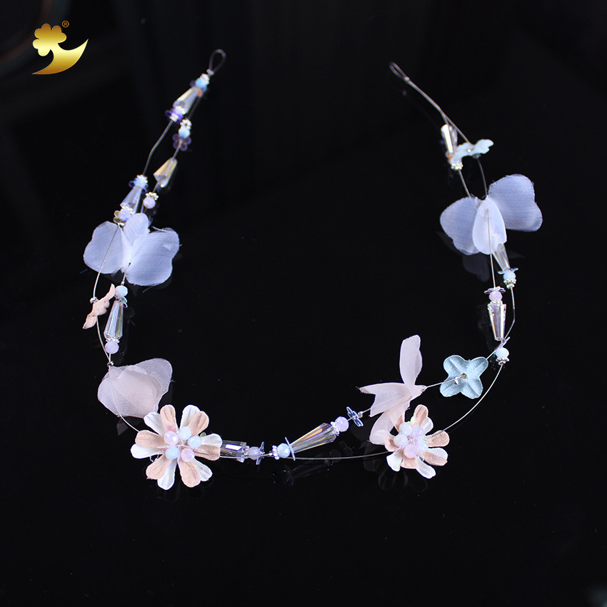 Women's super fairy-like crystal tassel earrings, long, handcrafted colorful flower earrings from Japan and South Korea Item Picture
