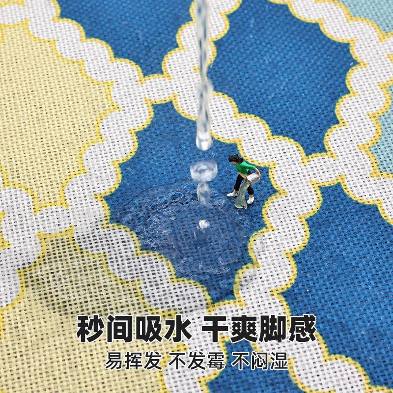 Linen kitchen floor MATS, Amazon rubber diatom mud absorbent floor MATS, waterproof, oil-proof and anti-slip kitchen carpets details Picture