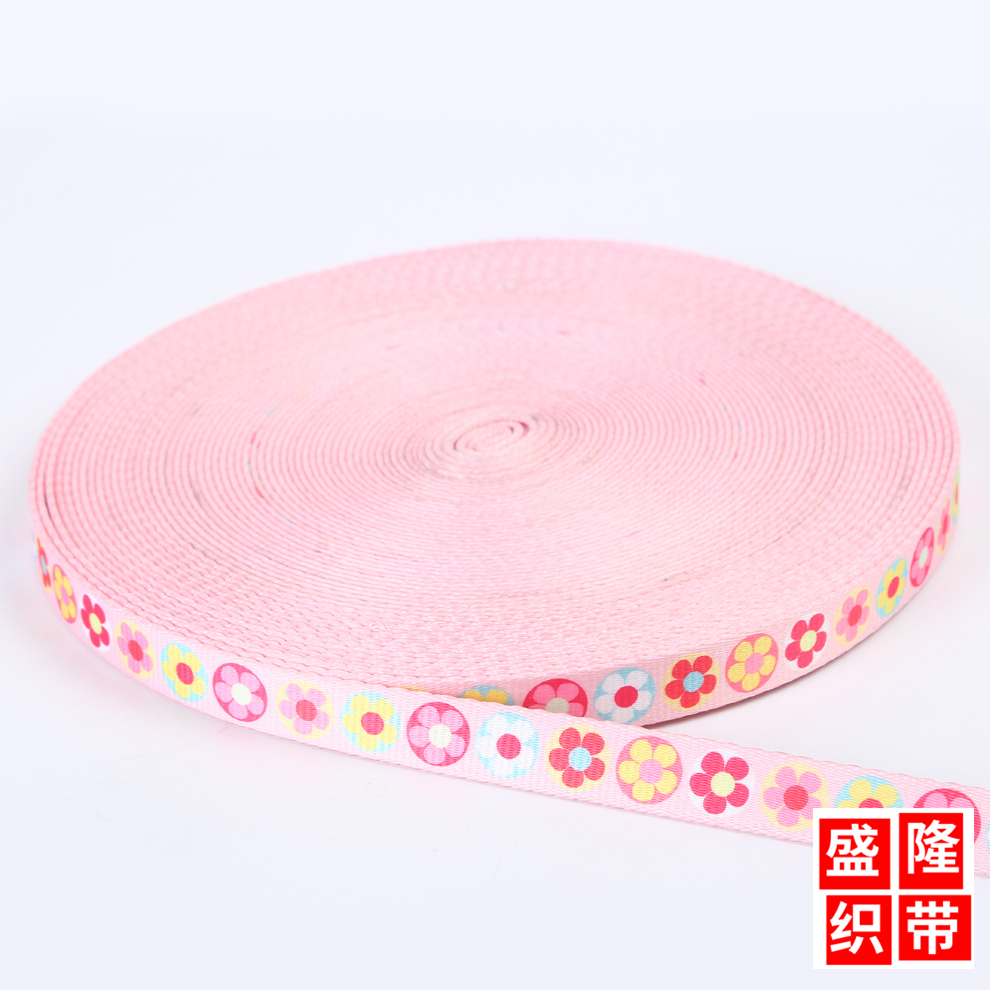 盛隆织带出品 两点零公分宽彩色几何图案间色织带 宠物牵引绳织带产品图