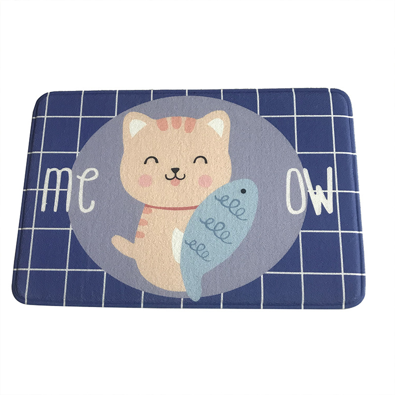 Quick-drying massage anti-pressure rapid absorbent ring velvet thickened bathroom door mat, bedroom TPR anti-slip living room carpet floor mat Item Picture