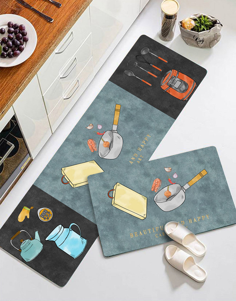 Absorbent soft floor MATS, bathroom entrance MATS, washroom and kitchen floor MATS, bathroom floor MATS, anti-slip and absorbent