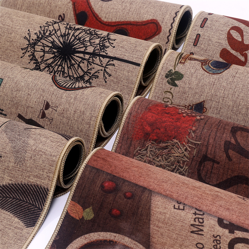 Japanese-style linen kitchen MATS, natural rubber bathroom anti-slip MATS, door MATS, bathroom and toilet anti-slip absorbent foot MATS details Picture