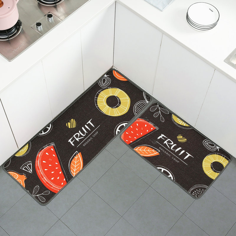 North European ins kitchen two-piece set carpet floor mat, water-absorbing, oil-absorbing, environmentally friendly and anti-slip mat, entrance door mat, custom-made according to provided drawings Item Picture