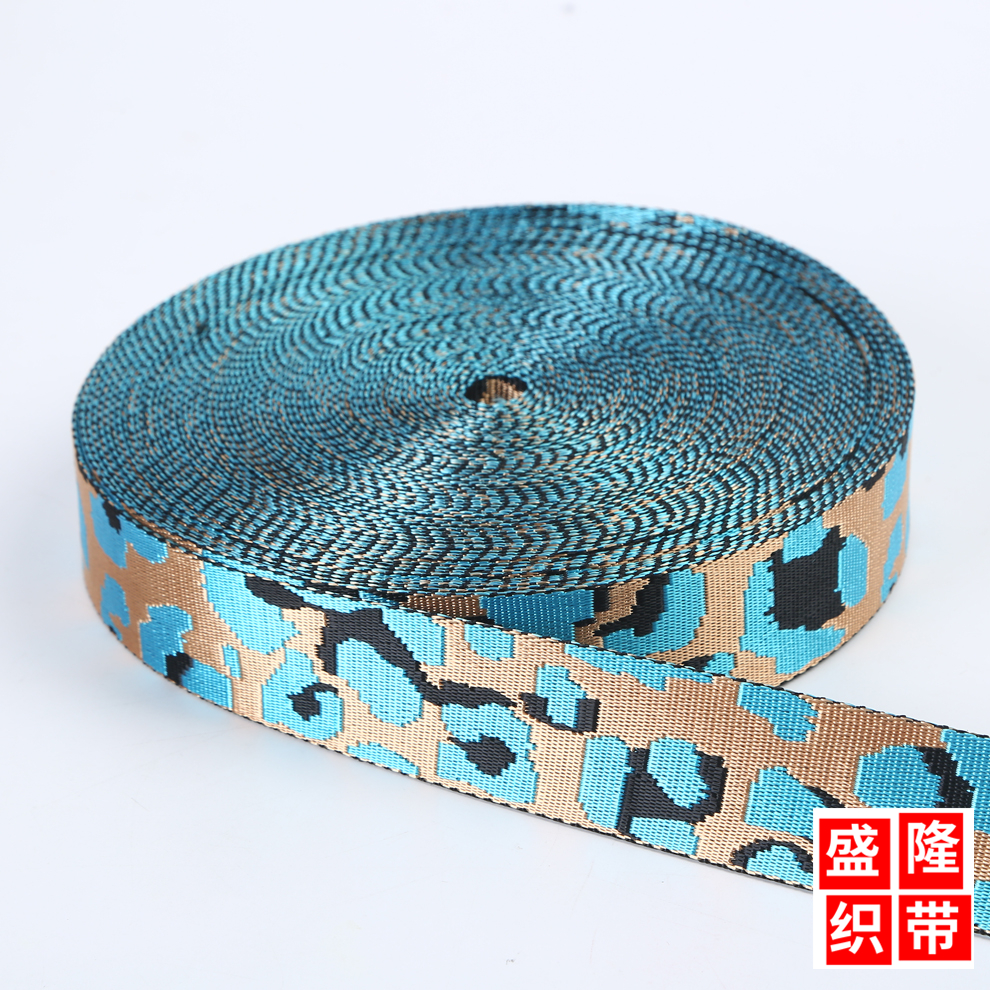 四点零公分宽彩色几何图案间色织带 宠物牵引绳织带 盛隆织带出品细节图