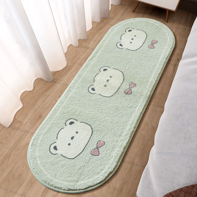 Cross-border cartoon carpet, bedside imitation cashmere carpet mat, coffee table mat, bedroom carpet, long strip short wool bedside foot mat details Picture