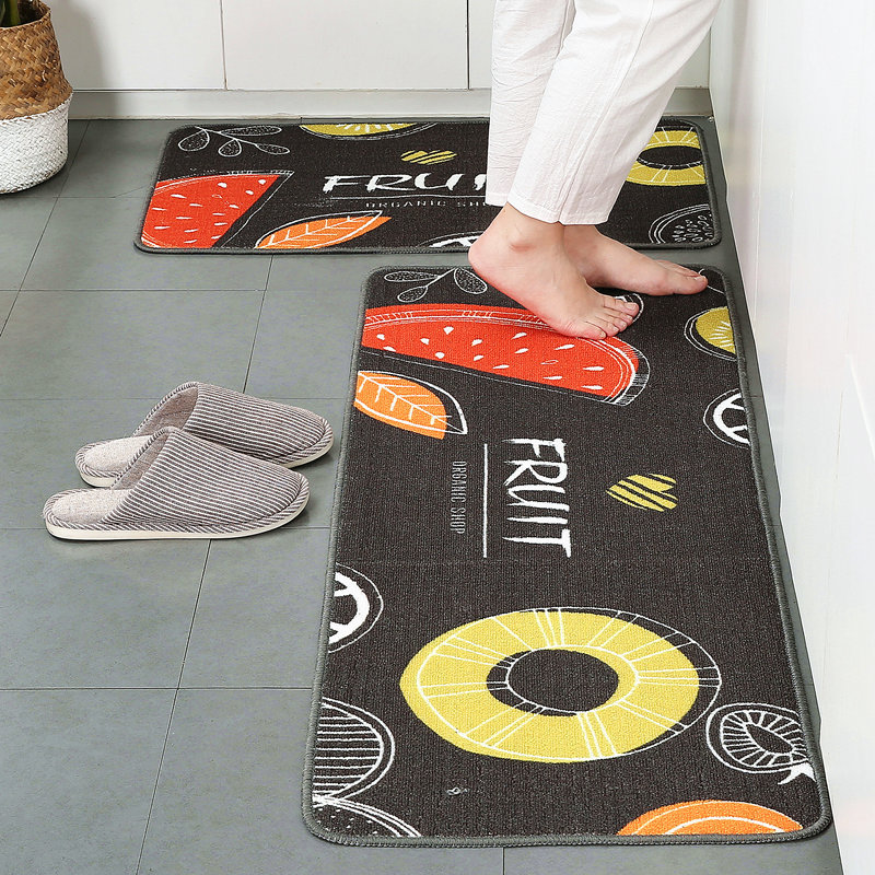 北欧ins厨房两件套地毯地垫 吸水吸油环保防滑垫入户门垫来图定做