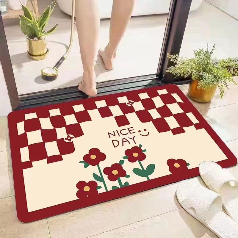 In-stock soft absorbent quick-drying MATS, bathroom door MATS, bathroom toilet MATS, diatomite bathroom floor MATS details Picture