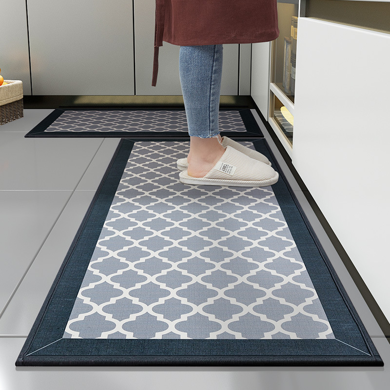 Cross-border kitchen floor MATS, water-absorbing and oil-absorbing long foot MATS, household kitchen oil-proof and dirt-resistant carpets, anti-slip MATS, waterproof MATS