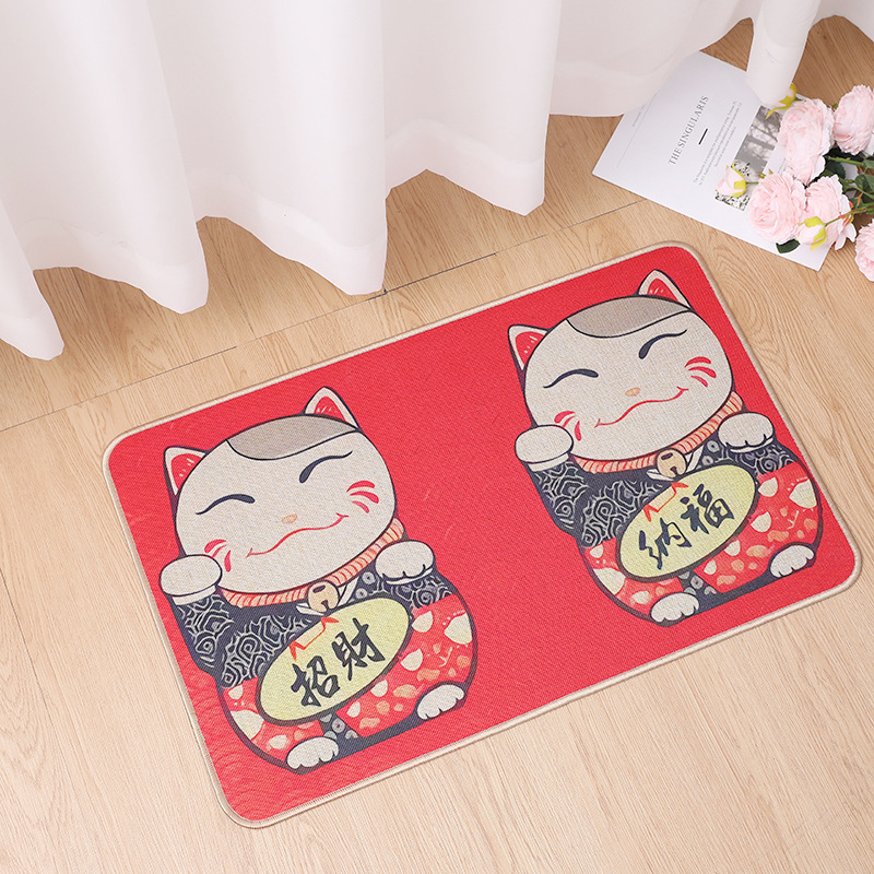 Linen 3D printed rubber foam floor MATS, entrance floor MATS, home bathroom anti-slip floor MATS, kitchen foyer floor MATS Specification image