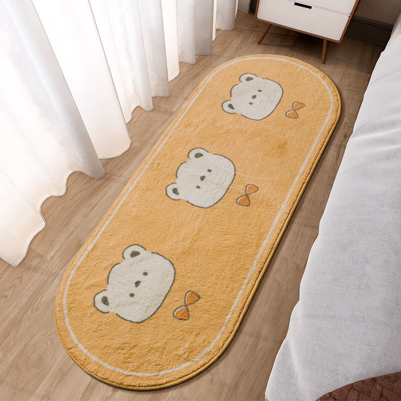 Cross-border cartoon carpet, bedside imitation cashmere carpet mat, coffee table mat, bedroom carpet, long strip short wool bedside foot mat Specification image