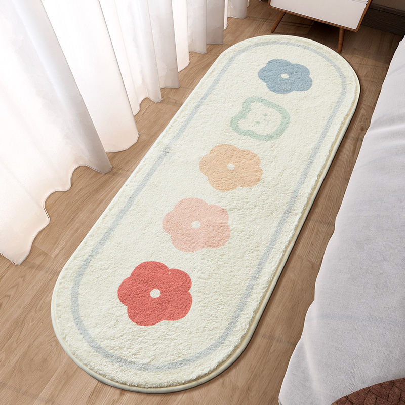 Cross-border cartoon carpet, bedside imitation cashmere carpet mat, coffee table mat, bedroom carpet, long strip short wool bedside foot mat