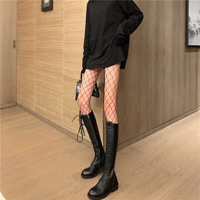 Black silk fishing net socks, women's Instagram trendy, thin and sexy 2022 bestsellers, black jk lace summer fishing net socks Specification image