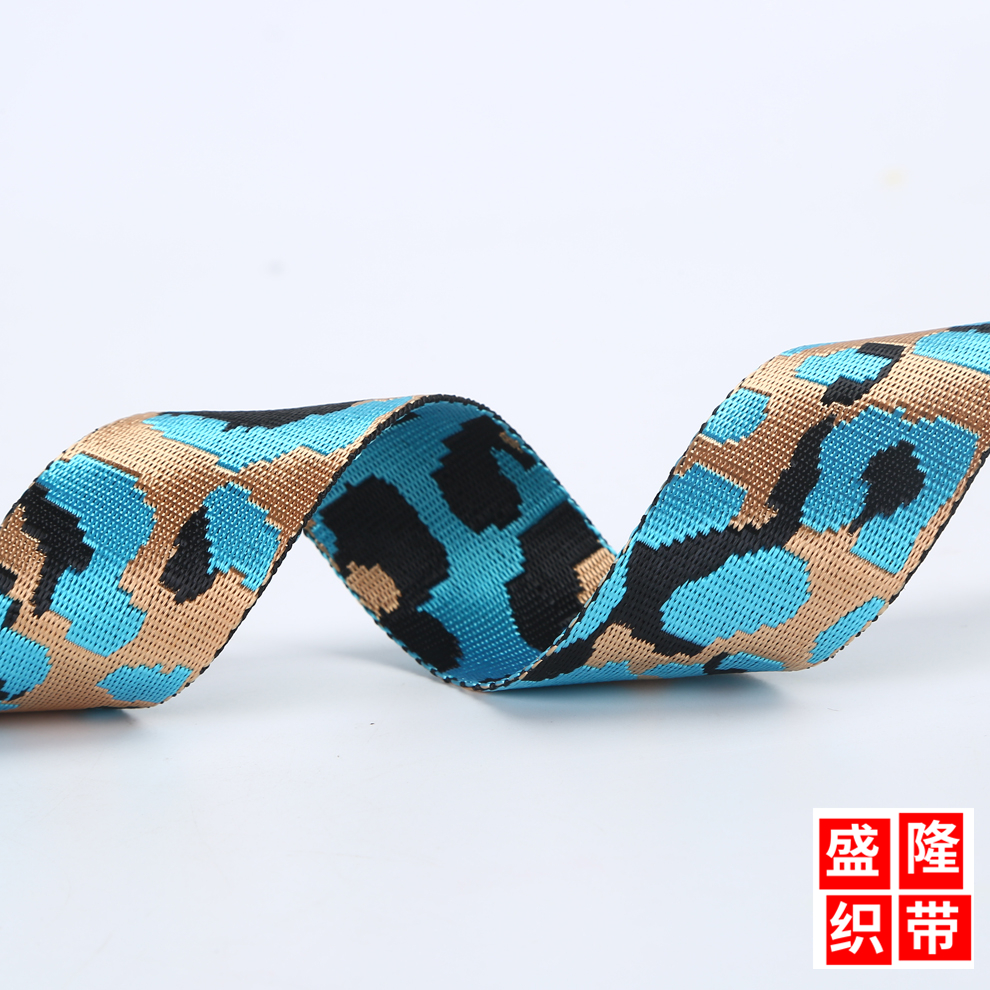 四点零公分宽彩色几何图案间色织带 宠物牵引绳织带 盛隆织带出品白底实物图