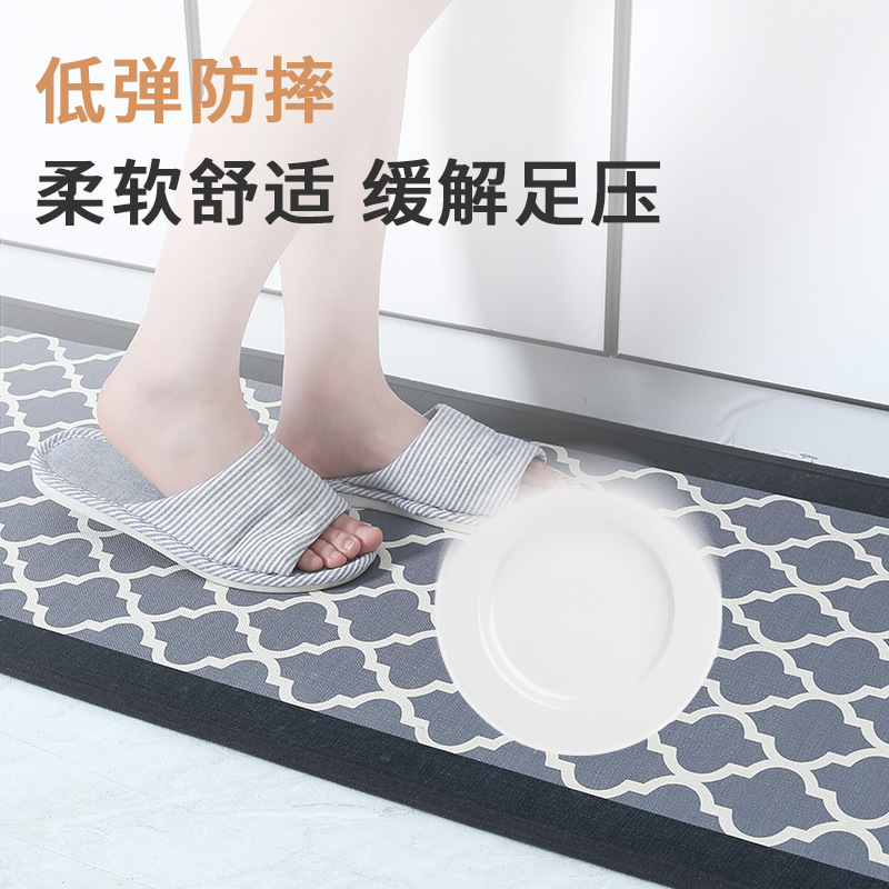 Cross-border kitchen floor MATS, water-absorbing and oil-absorbing long foot MATS, household kitchen oil-proof and dirt-resistant carpets, anti-slip MATS, waterproof MATS details Picture