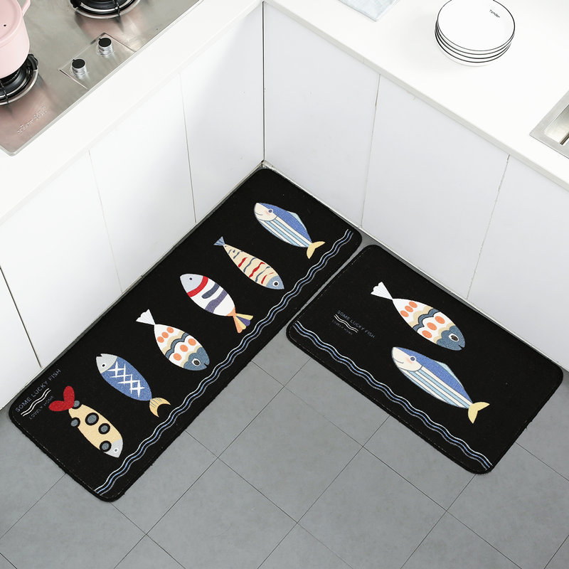 North European ins kitchen two-piece set carpet floor mat, water-absorbing, oil-absorbing, environmentally friendly and anti-slip mat, entrance door mat, custom-made according to provided drawings details Picture