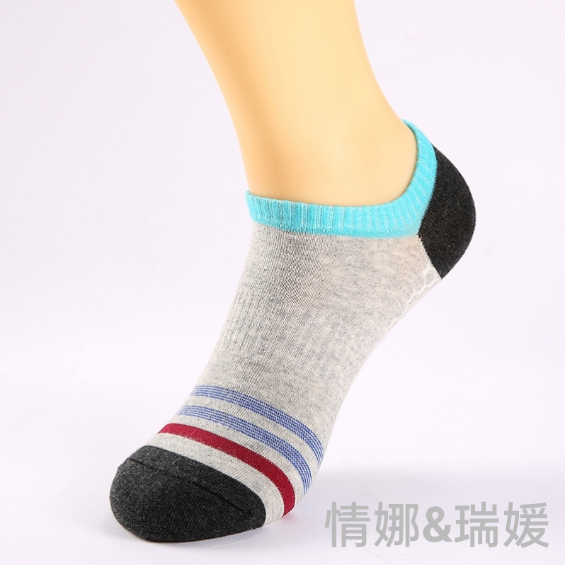 Pure cotton socks, men's summer trendy short socks, anti-odor boat socks, sweat-absorbing sports socks details Picture