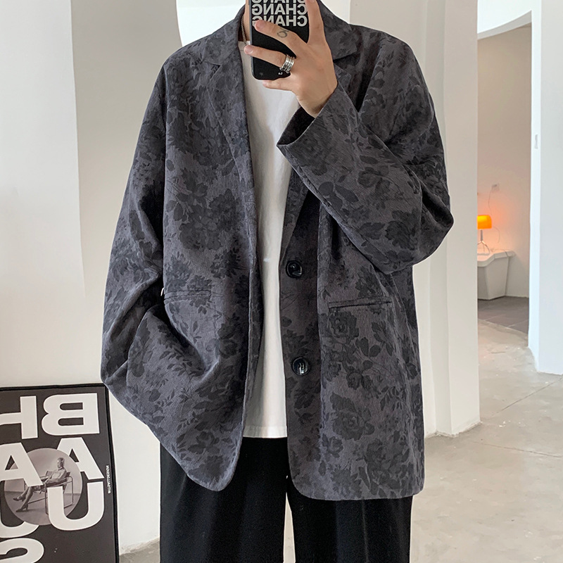 Autumn full-print suit jacket for men and women, loose Korean-style casual suit jacket, Hong Kong-style jacket NQ354TP65, controlled price 88 details Picture