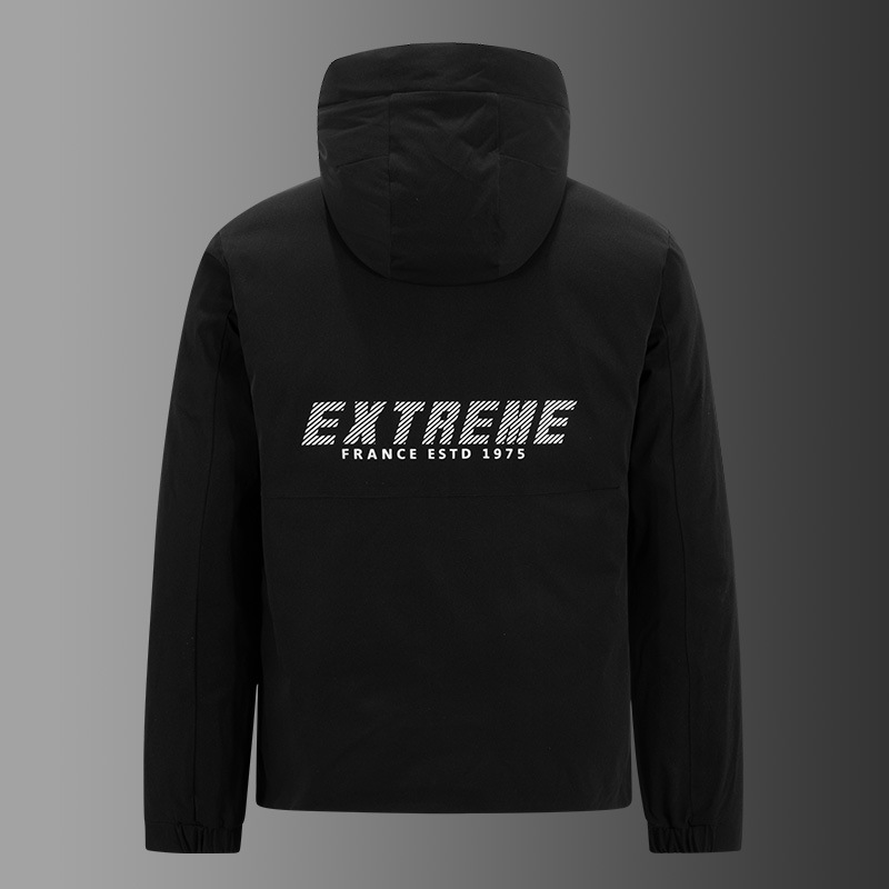 The new winter down jacket for men, featuring white duck down, is a trendy Korean-style hooded men's down jacket with a loose and large-sized design Application Scenario