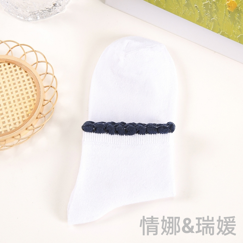 Combed cotton women's socks, women's short socks, summer thin Korean style mid-calf, spring and autumn short calf shallow-mouthed boat socks, women's trend Item Picture