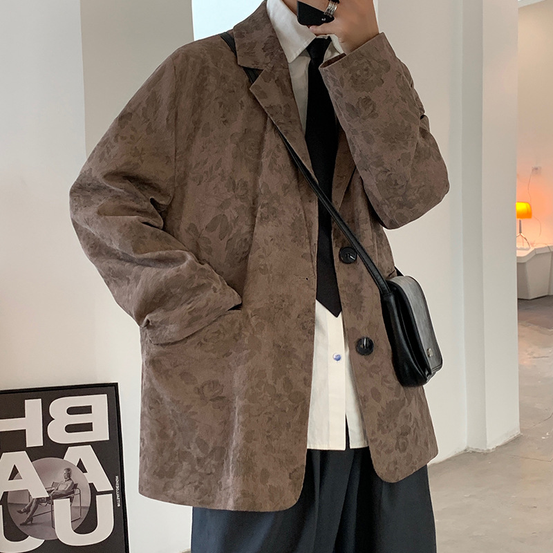 Autumn full-print suit jacket for men and women, loose Korean-style casual suit jacket, Hong Kong-style jacket NQ354TP65, controlled price 88