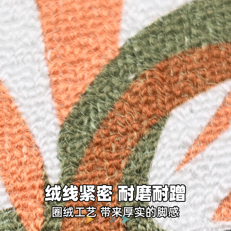 Amazon plush kitchen carpet, rubber diatom mud water-absorbing anti-slip floor mat, household door mat, dust-removing foot mat details Picture