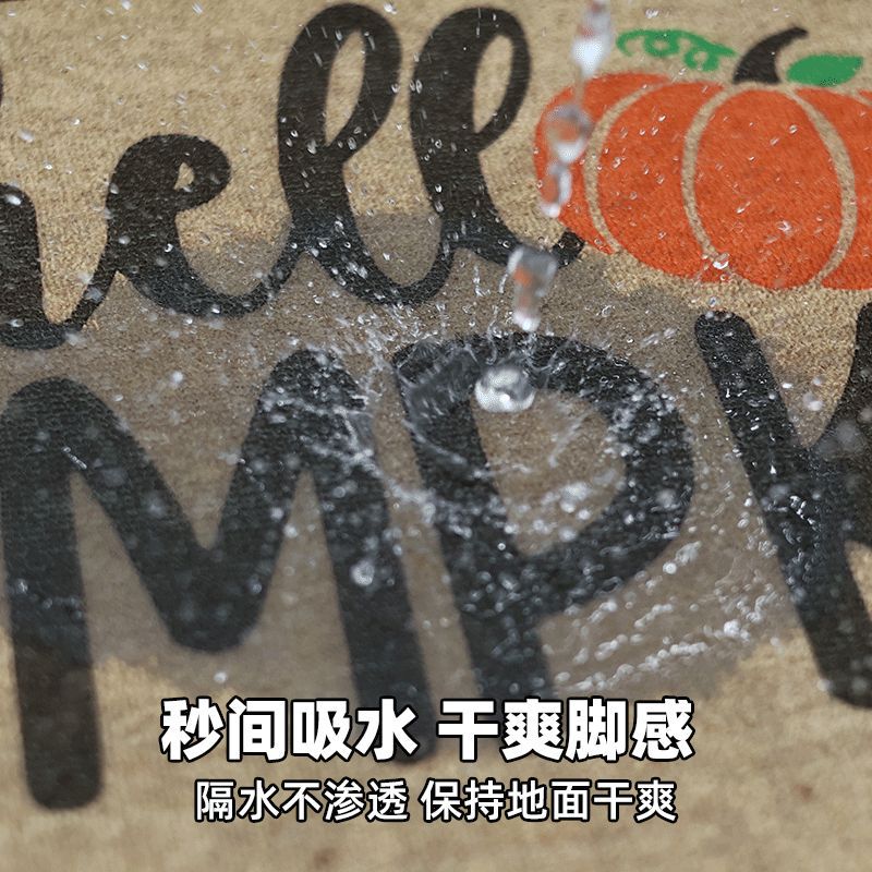 Amazon plush kitchen carpet, rubber diatom mud water-absorbing anti-slip floor mat, household door mat, dust-removing foot mat Specification image