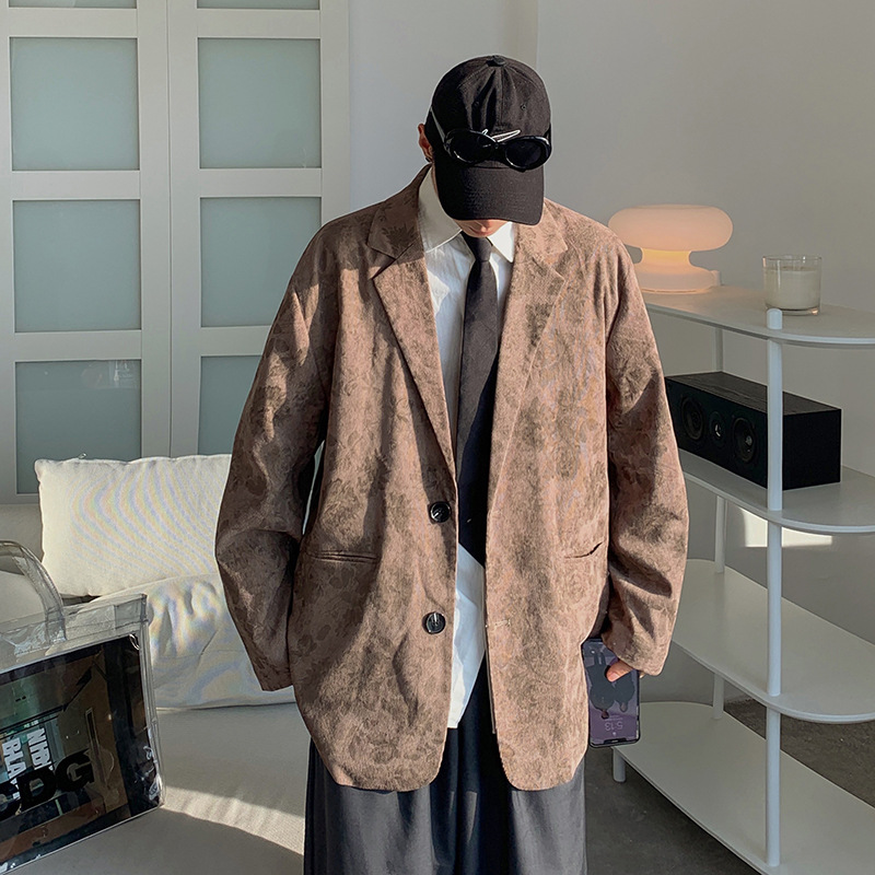 Autumn full-print suit jacket for men and women, loose Korean-style casual suit jacket, Hong Kong-style jacket NQ354TP65, controlled price 88 Application Scenario