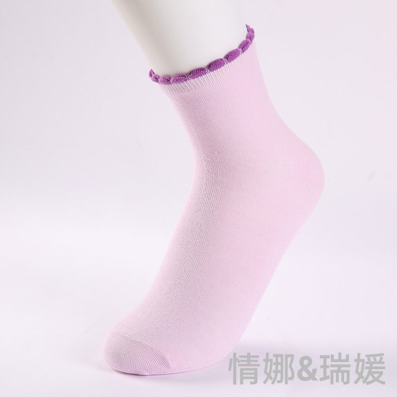 Combed cotton women's socks, women's short socks, summer thin Korean style mid-calf, spring and autumn short calf shallow-mouthed boat socks, women's trend Specification image