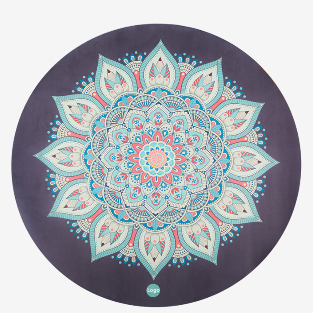 Ultra-thin 1mm large-sized double-person printed folding meditation mat, anti-slip round suede velvet natural rubber yoga mat Application Scenario