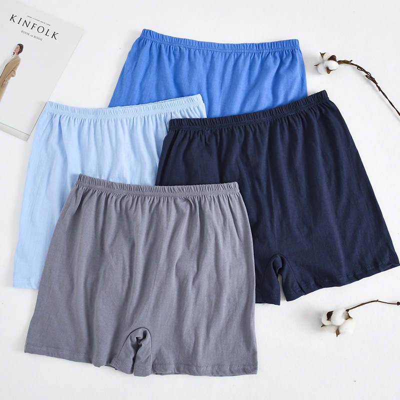 Middle-aged and elderly underwear, men's father's pure cotton flat-leg pants, high-waisted elderly loose, enlarged and plump, four-corner all-cotton pants at the top