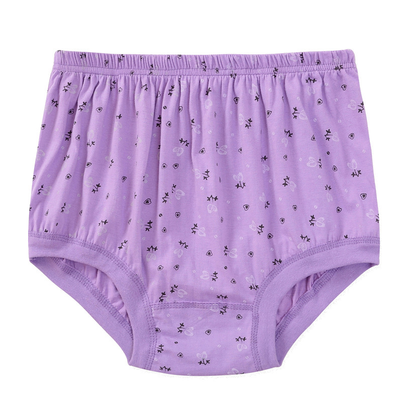 Wholesale and consignment sales of high-waisted pure cotton plus-size triangular underpants for middle-aged and elderly women Specification image